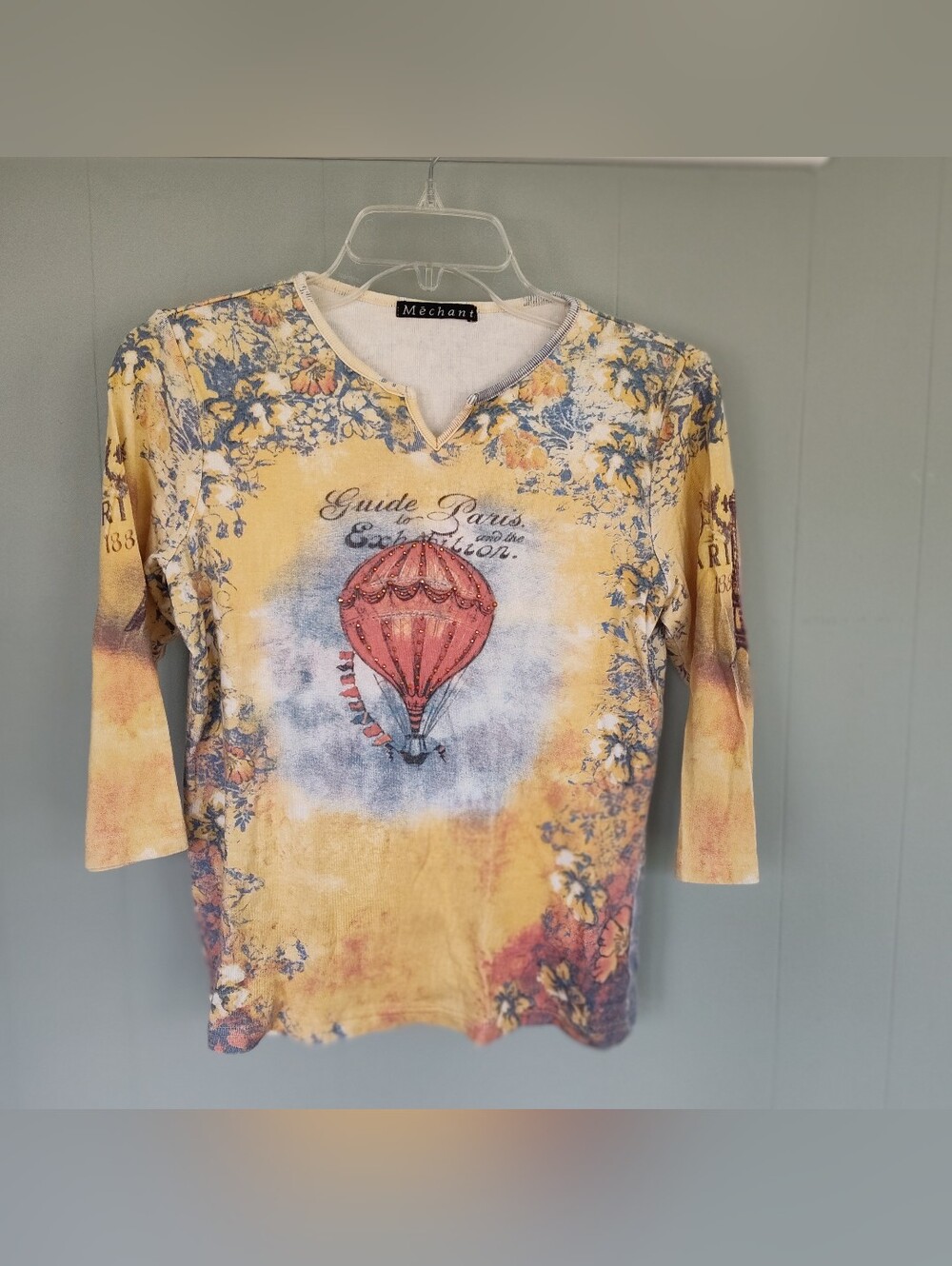 Vintage Méchant - Yellow Floral Paris Theme - 100% Cotton